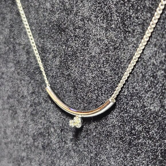 *Sale* Vintage Signed Amway Artistry Sterling Silver Tiny Diamond Pendant 14” - Picture 5 of 15